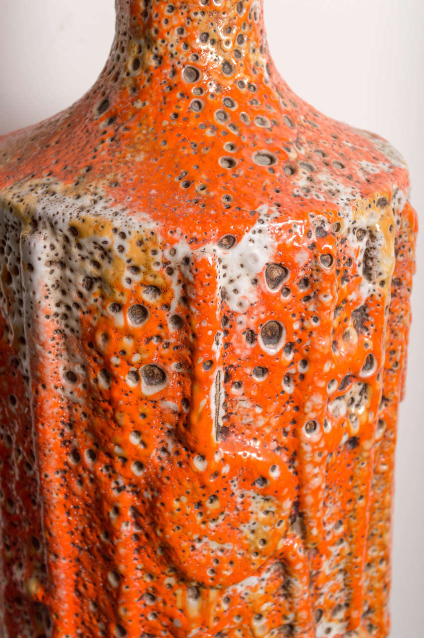 Lava Glazed Table Lamp In Excellent Condition In San Francisco, CA